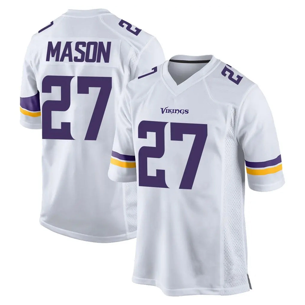 M.Vikings #27 Jordan Mason Player White Home Game Edoa Stitched Jerseys