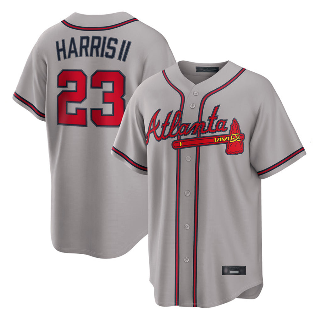 A.Braves #23 Michael Harris II Player Gray Home Game Edoa Stitched Jerseys
