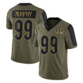 C.Bengals #99 Myles Murphy Player Olive Salute to Service Game Edoa Stitched Jerseys