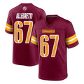W.Commanders #67 Nick Allegretti Player Burgundy Home Game Edoa Stitched Jerseys