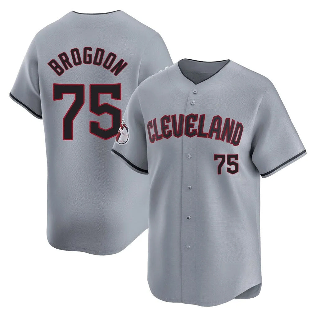 C.Guardians #75 Connor Brogdon Player Gray Road Limited Home Edoa Stitched Jerseys