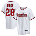 C.Guardians #28 Tanner Bibee Player White Game Home Edoa Stitched Jerseys