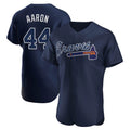 A.Braves #44 Hank Aaron Player Navy Alternate Limited Elite Home Game Edoa Stitched Jerseys
