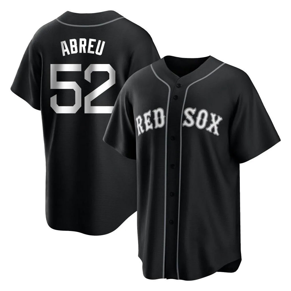 B.Red Sox #52 Wilyer Abreu Player Black Home Game Edoa Stitched Jerseys