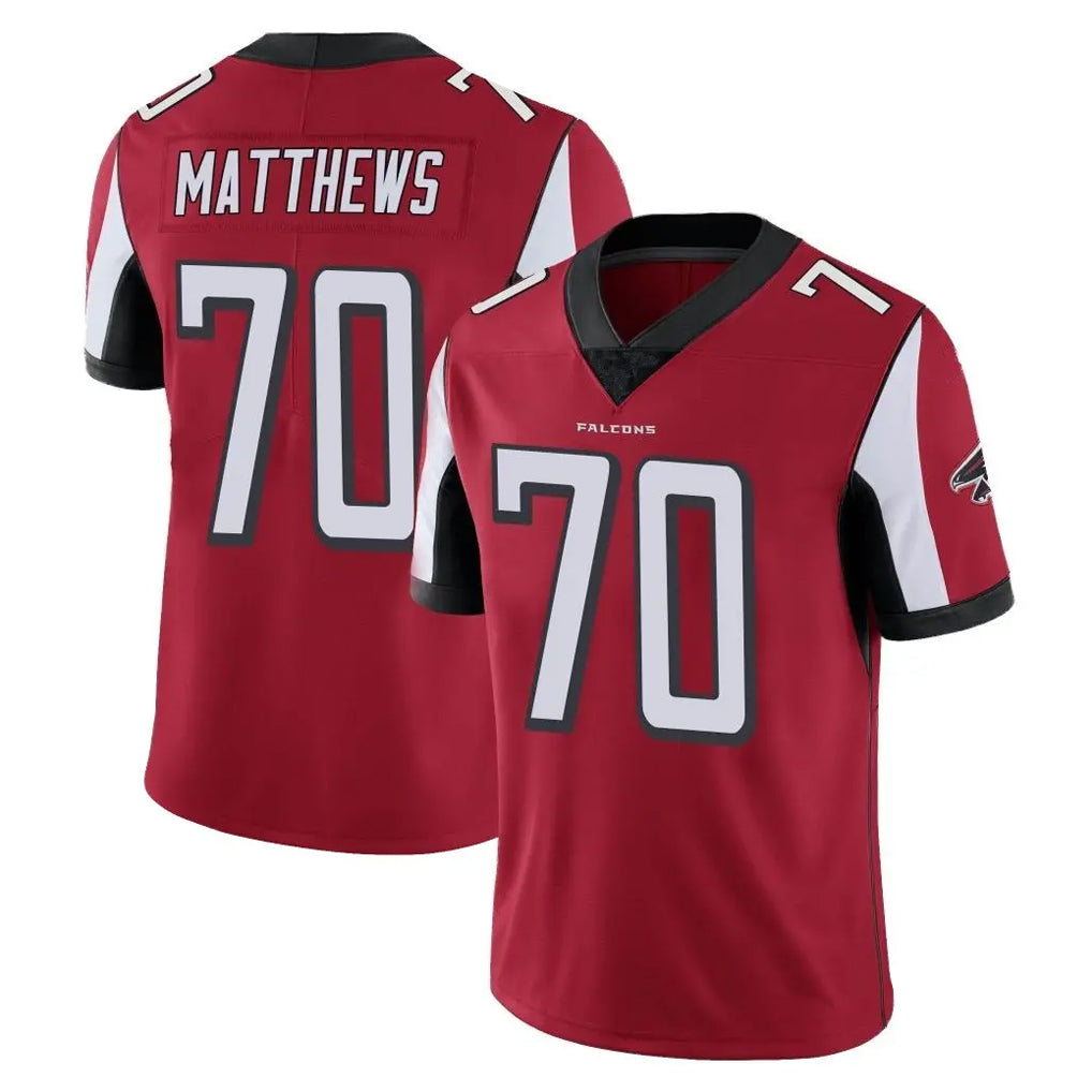 A.Falcons #70 Jake Matthews Player Red Color Vapor Untouchable Limited Home Game Edoa Stitched Jerseys