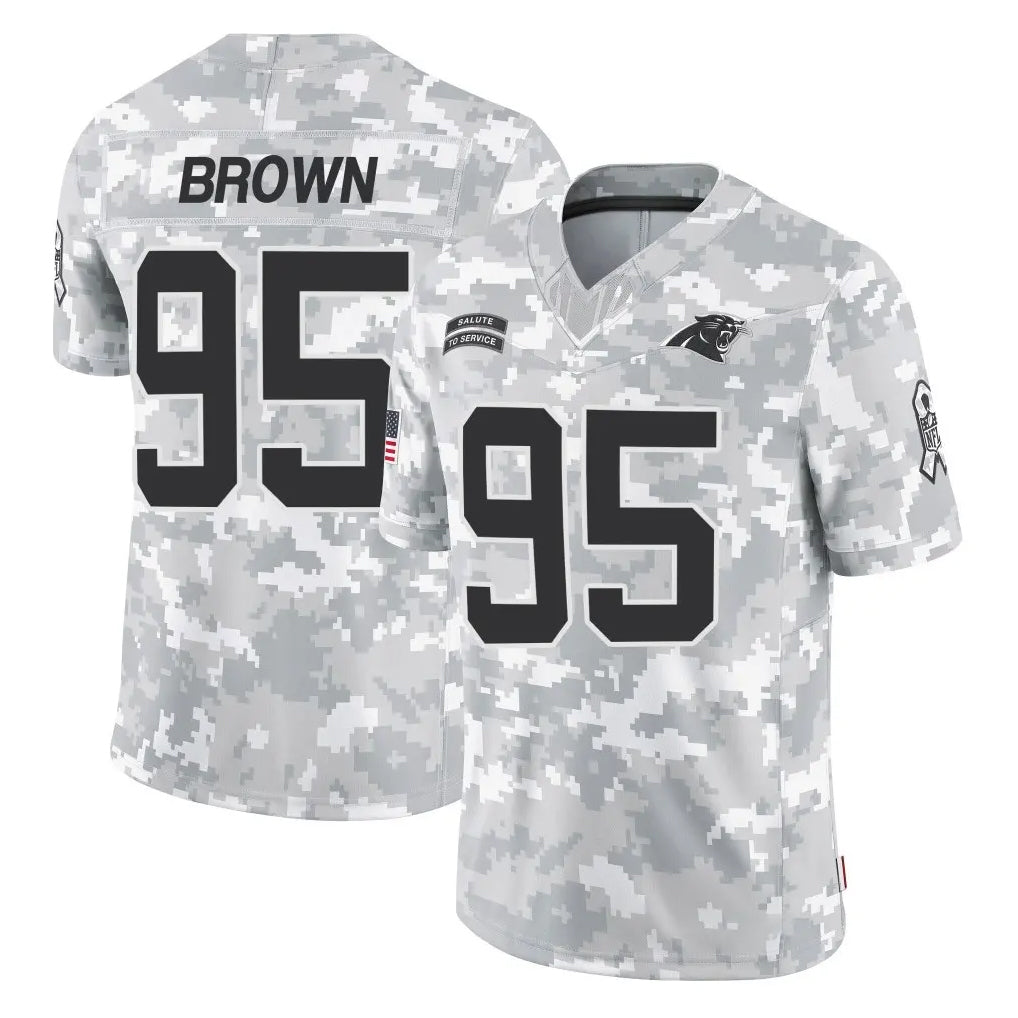C.Panthers #95 Derrick Brown Player Arctic Camo Salute to Service Limited Game Edoa Stitched Jerseys