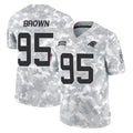 C.Panthers #95 Derrick Brown Player Arctic Camo Salute to Service Limited Game Edoa Stitched Jerseys