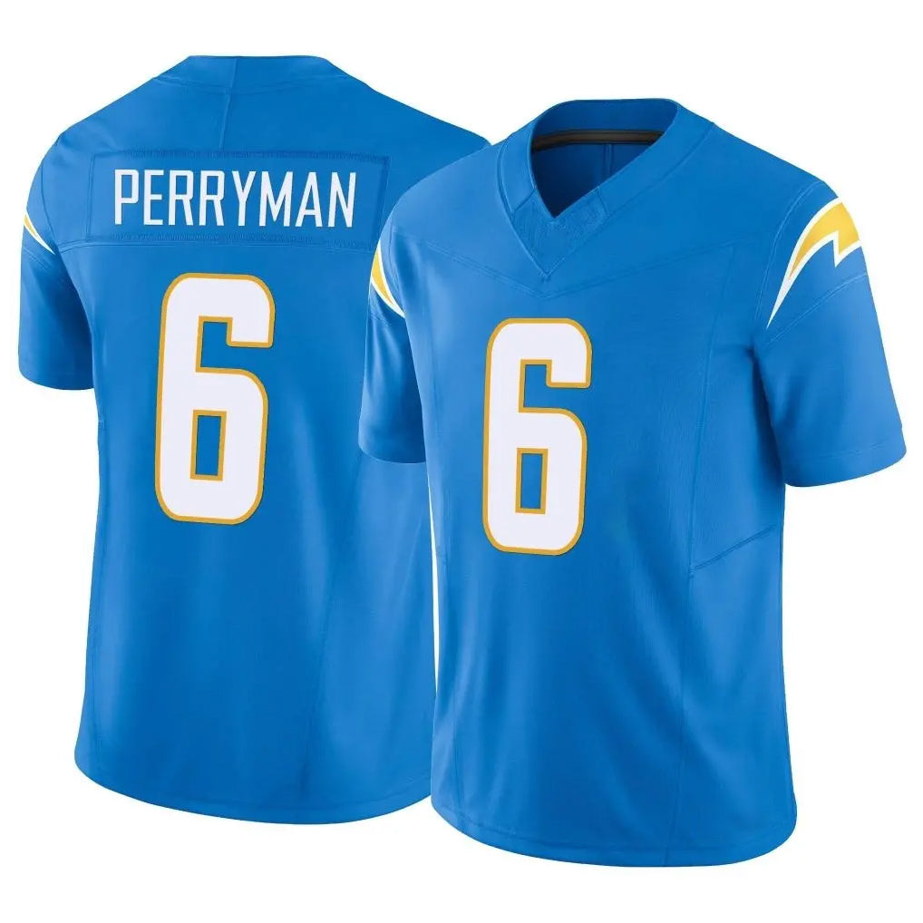 LA.Chargers #6 Denzel Perryman Player Blue Limited Vapor F.U.S.E. Home Game Edoa Stitched Jerseys