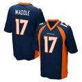 D.Broncos #17 Jaylen Waddle Player Navy Game Edoa Stitched Jerseys