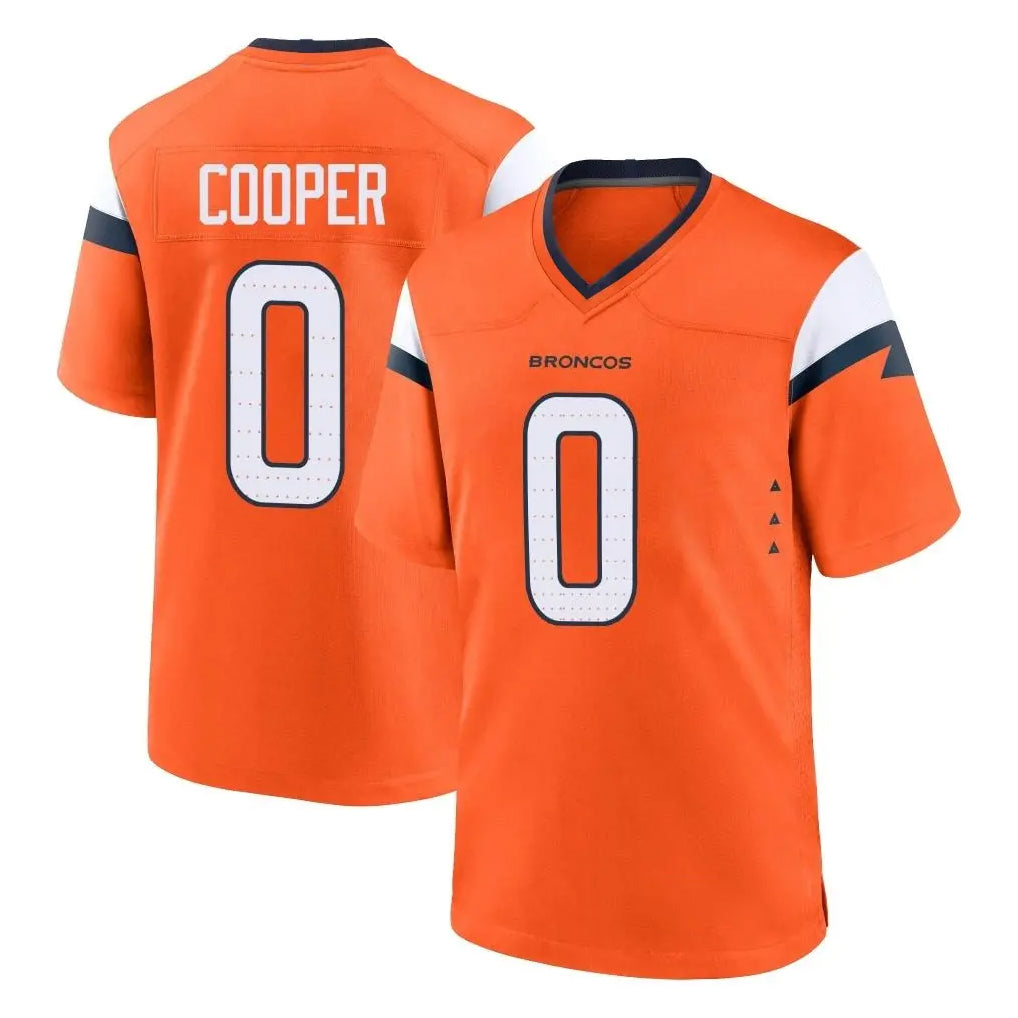 D.Broncos #0 Jonathon Cooper Player Orange Home Game Edoa Stitched Jerseys