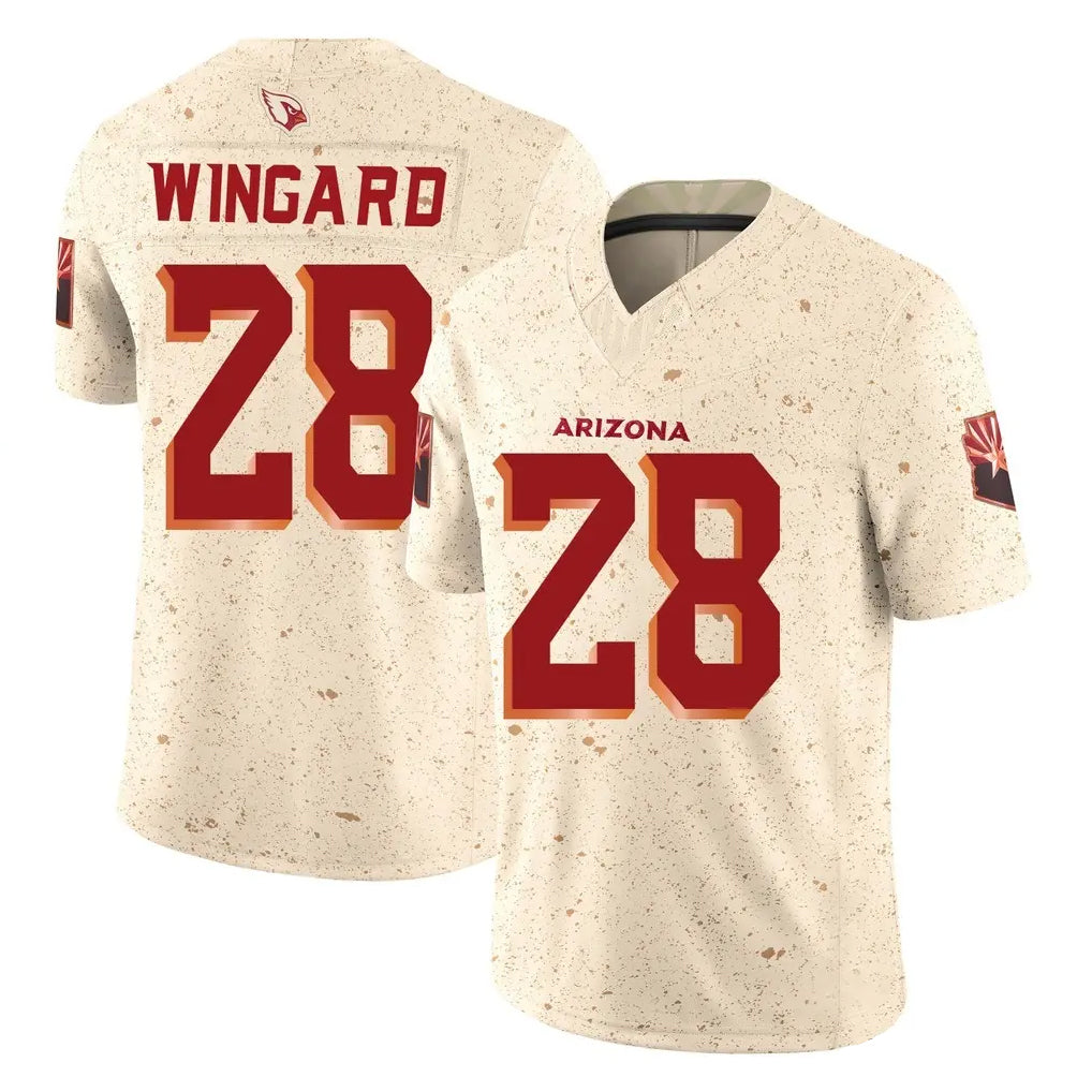 A.Cardinals #28 Andrew Wingard Player Cream Rivalries Collection Vapor Limited Home Game Edoa Stitched Jerseys