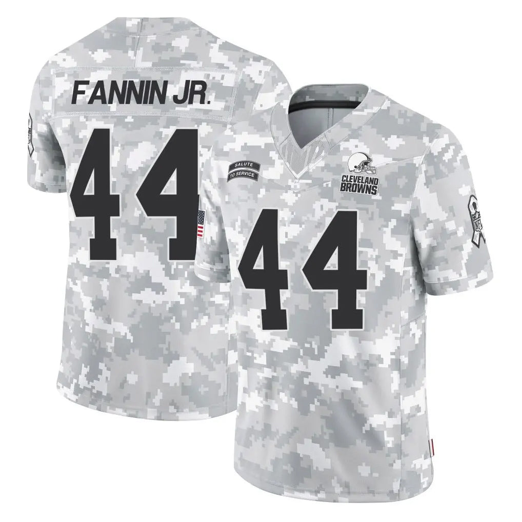 C.Browns #44 Harold Fannin Jr. Player Arctic Camo Salute to Service Limited Home Game Edoa Stitched Jerseys