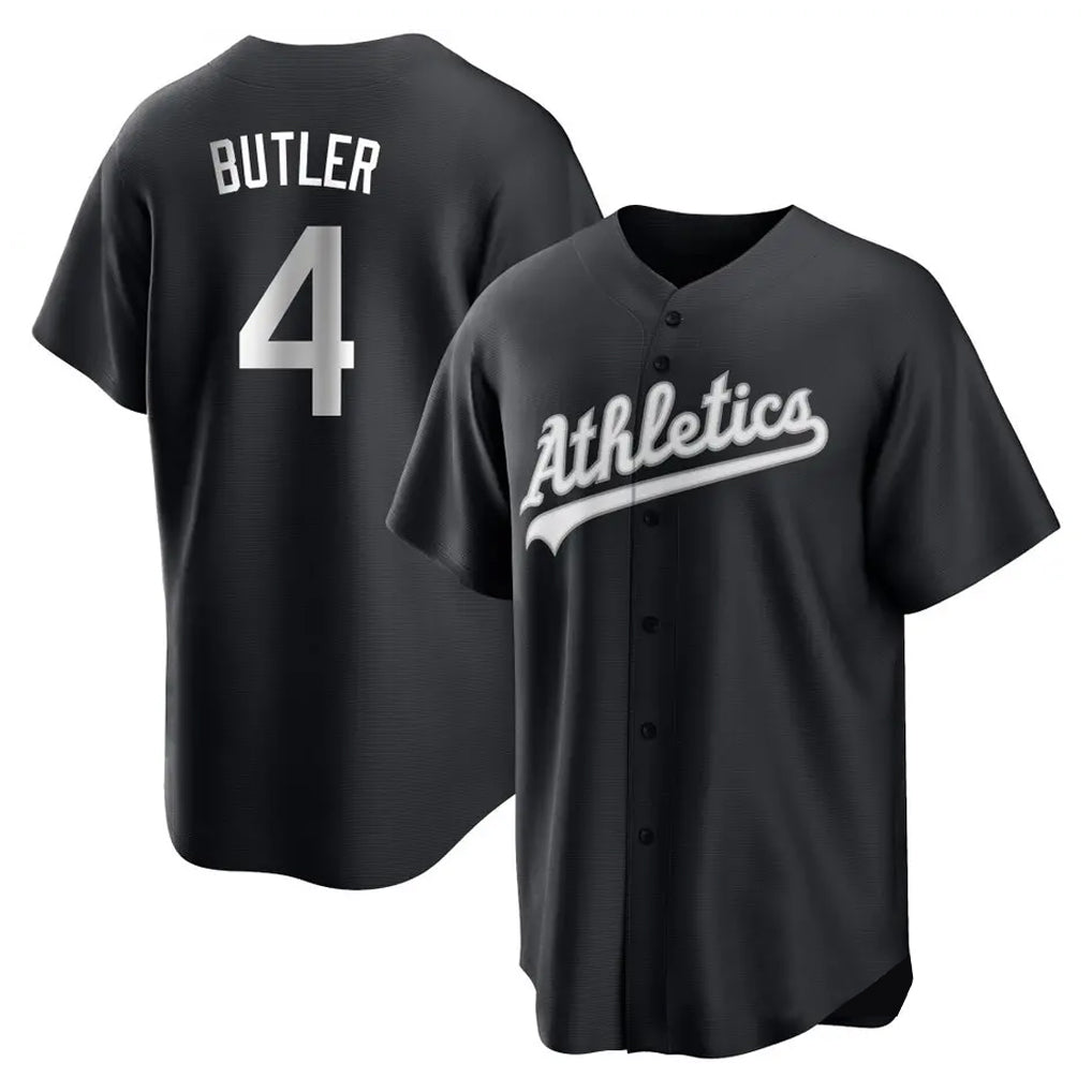Athletics #4 Lawrence Butler Player Black Fashion Home Game Edoa Stitched Jerseys