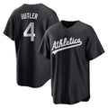 Athletics #4 Lawrence Butler Player Black Fashion Home Game Edoa Stitched Jerseys