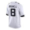 J.Jaguars #8 Mark Brunell?Player White Home Game Edoa Stitched Jerseys