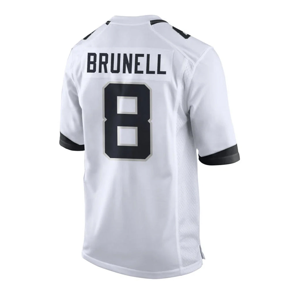 J.Jaguars #8 Mark Brunell?Player White Home Game Edoa Stitched Jerseys