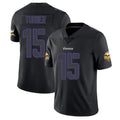 M.Vikings #15 Dallas Turner Player Black Impact LImited Home Game Edoa Stitched Jerseys