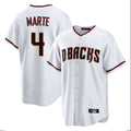 A.Diamondbacks #4 Ketel Marte Player White Home Game Edoa Stitched Jerseys