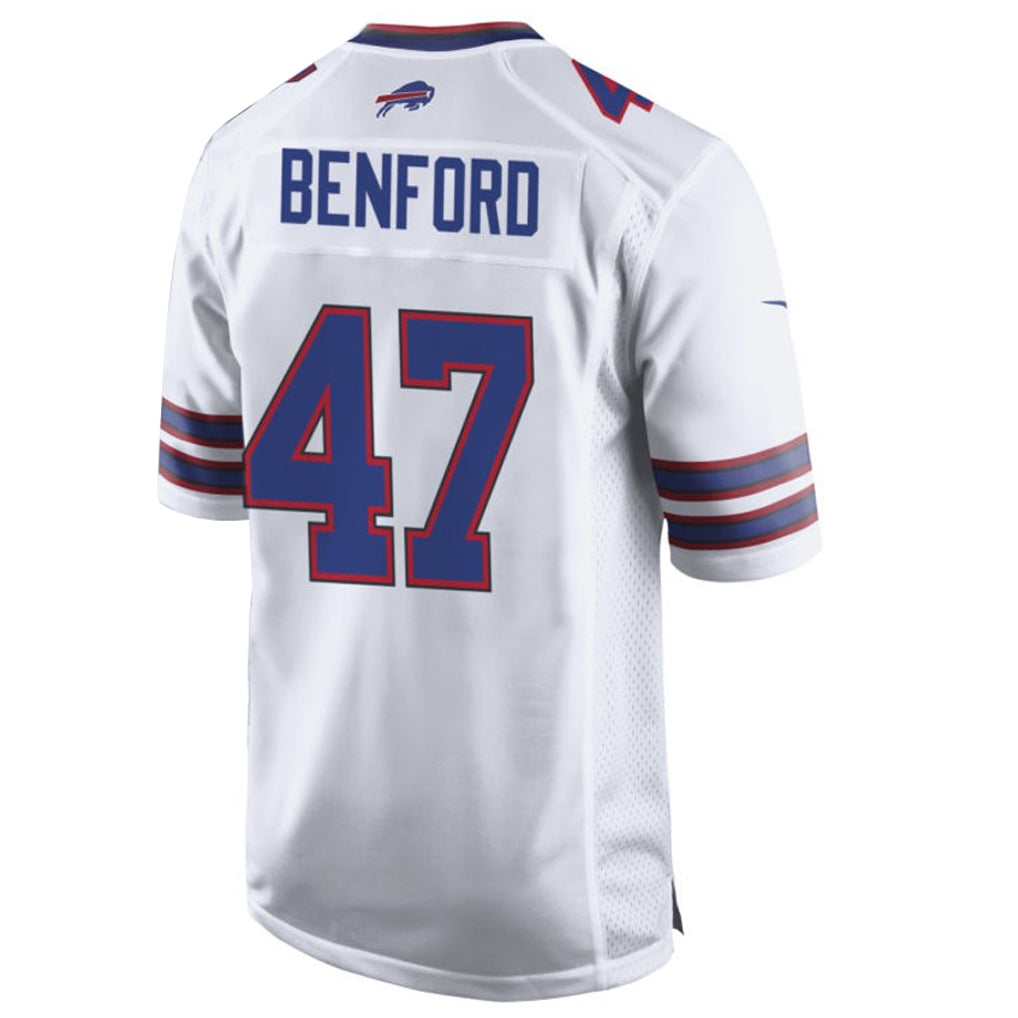 B.Bills #47 Christian Benford Player White Home Game Edoa Stitched Jerseys