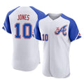 A.Braves #10 Chipper Jones Player White City Connect Limited Elite Home Game Edoa Stitched Jerseys