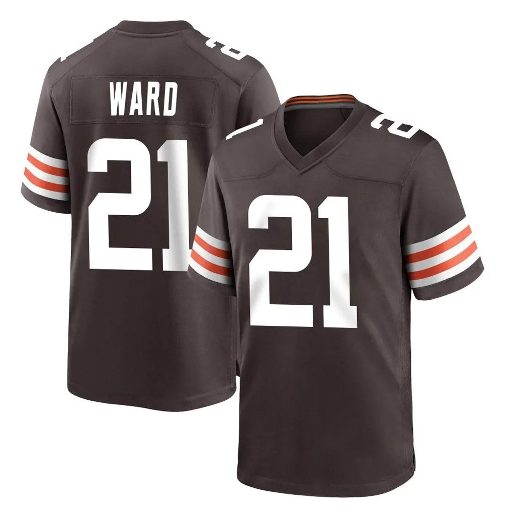 C.Browns #21 Denzel Ward Player Brown Home Game Edoa Stitched Jerseys