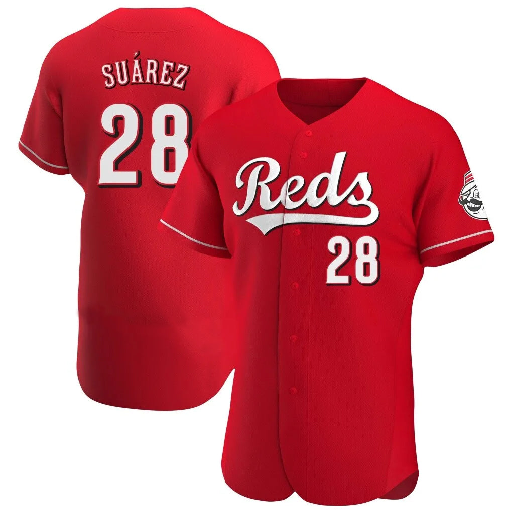 C.Reds #28 Eugenio Su¨¢rez Player Red Limited Elite Home Edoa Stitched Jerseys