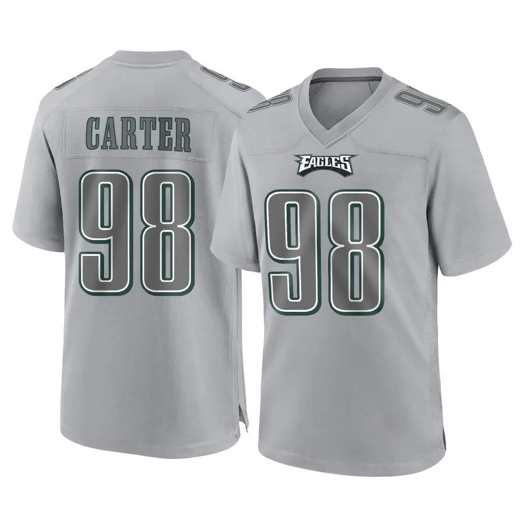 P.Eagles #98 Jalen Carter Player Gray Atmosphere Fashion Home Game Edoa Stitched Jerseys