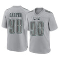 P.Eagles #98 Jalen Carter Player Gray Atmosphere Fashion Home Game Edoa Stitched Jerseys