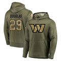 W.Commanders #29 Rasul Douglas Player Olive Salute to Service Pullover Hoodie Limited Home Game Edoa Stitched Jerseys