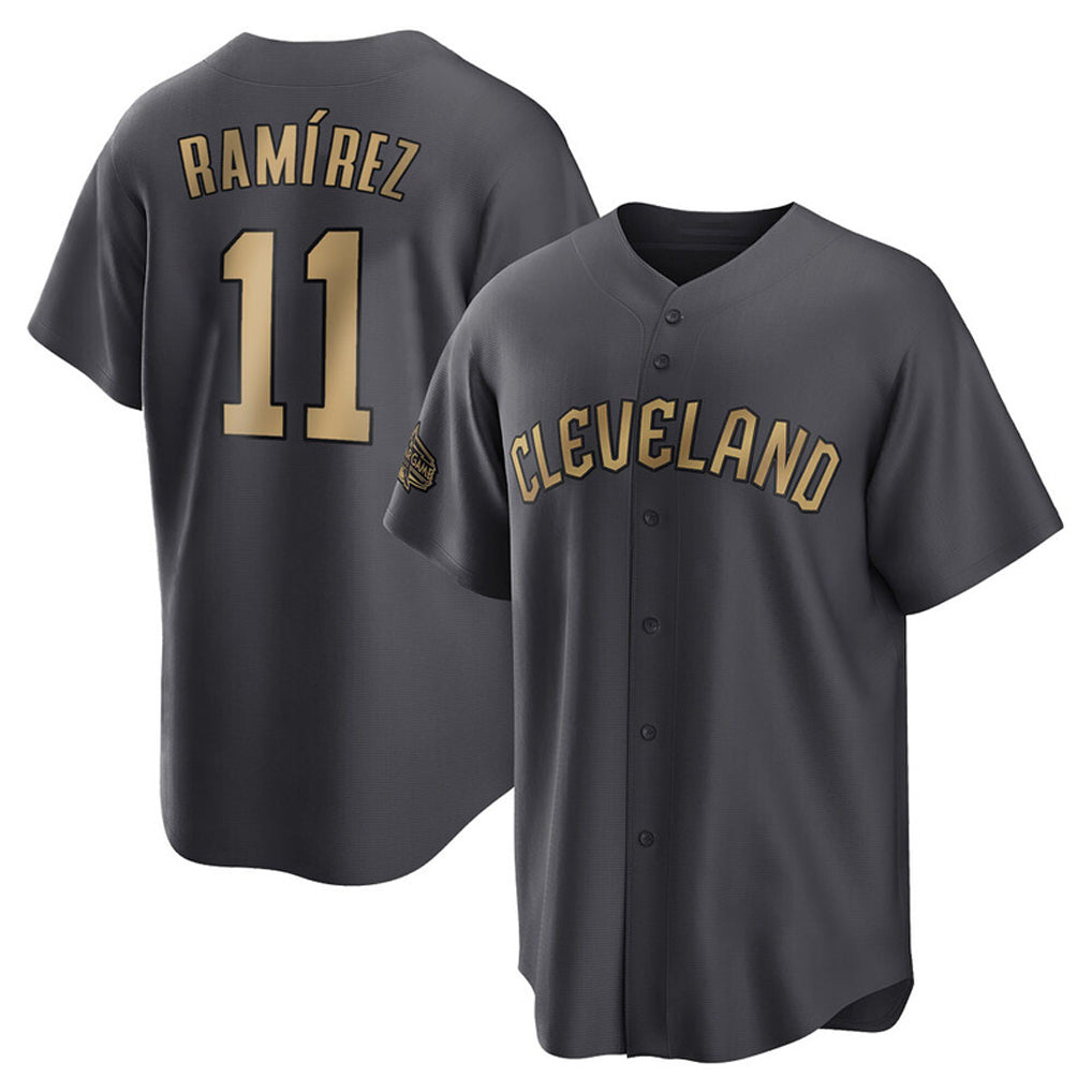 C.Guardians #11 Jose Ramirez Player Charcoal All-Star Limited Home Edoa Stitched Jerseys