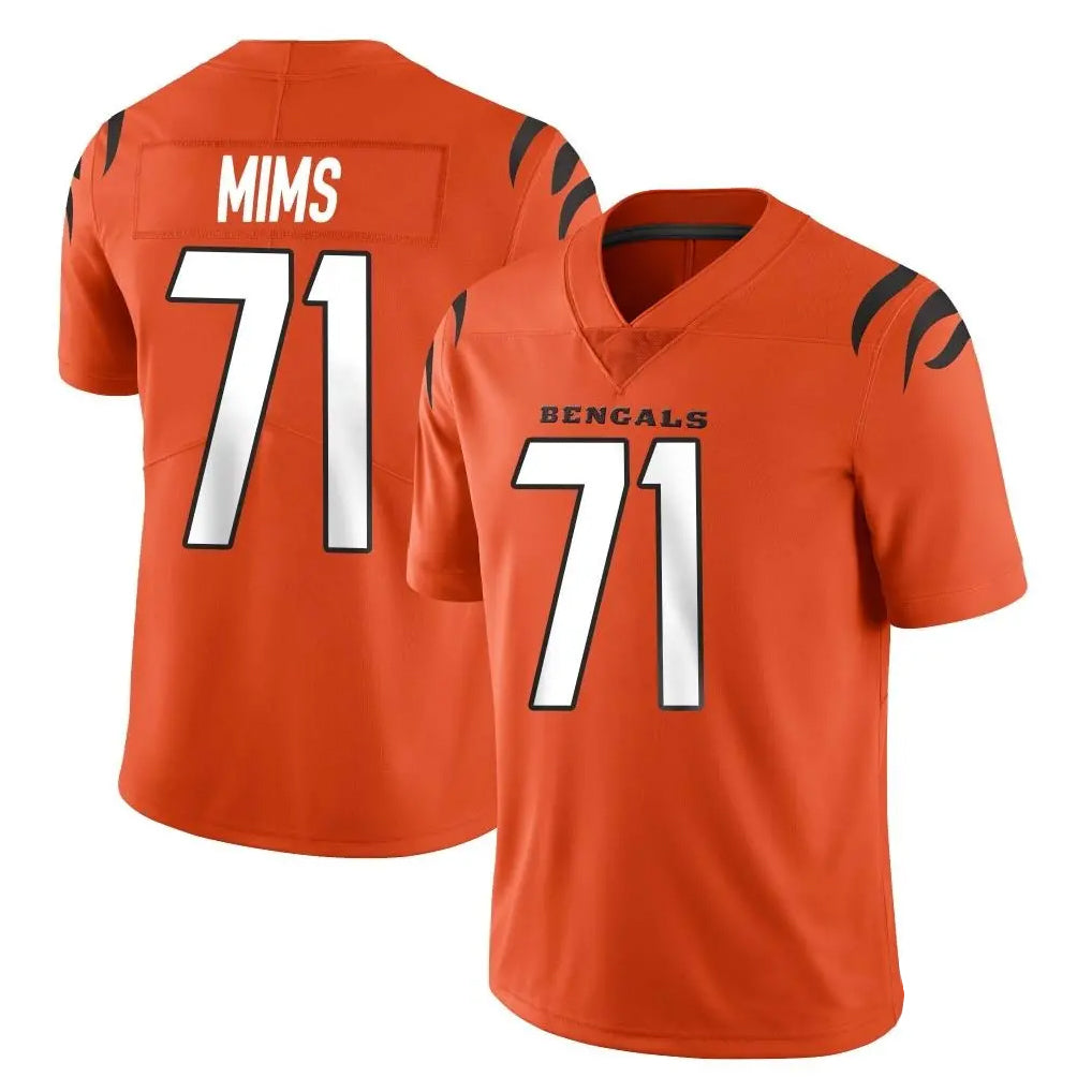 C.Bengals #71 Amarius Mims Player Orange Vapor Untouchable Limited Home Game Edoa Stitched Jerseys