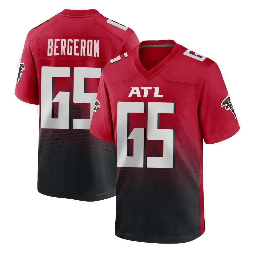 A.Falcons #65 Matthew Bergeron Player Red Home Game Edoa Stitched Jerseys