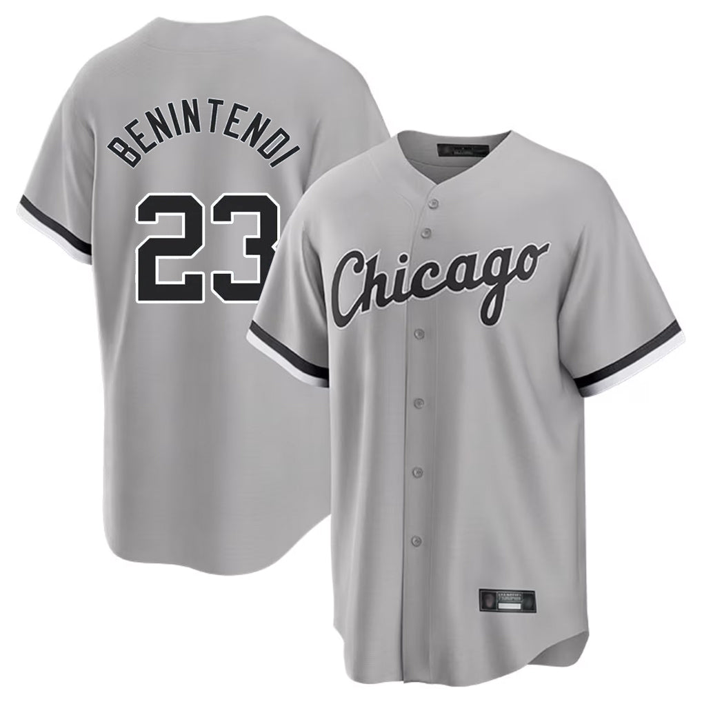 C.White Sox #23 Andrew Benintendi Player Gray Home Game Edoa Stitched Jerseys