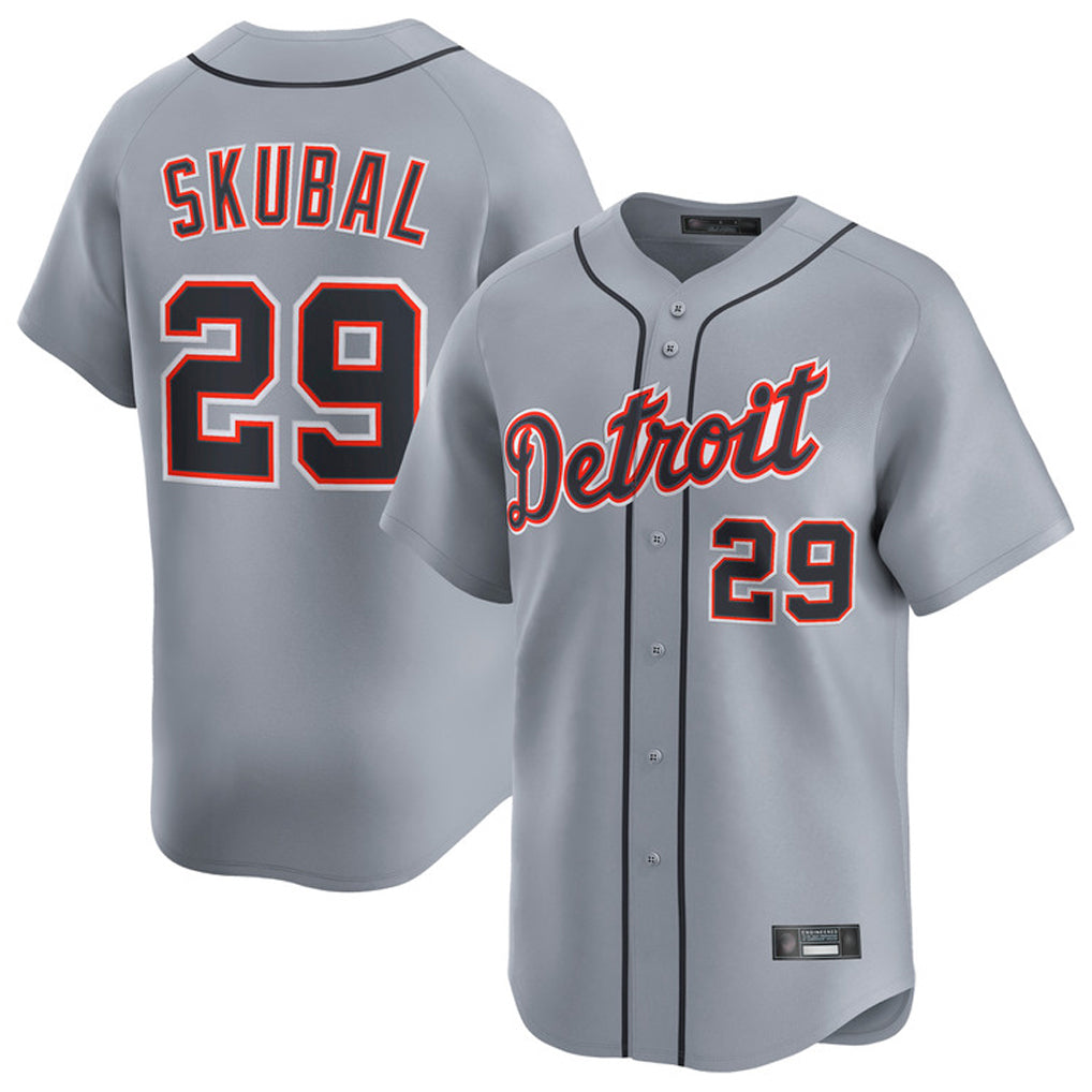D.Tigers #29 Tarik Skubal Player Gray Home Limited Edoa Stitched Jerseys