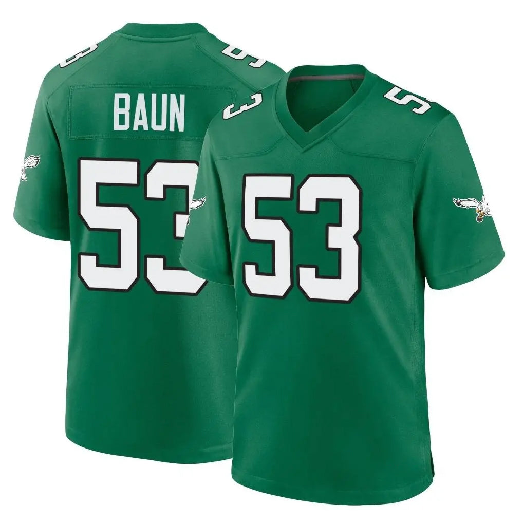 P.Eagles #53 Zack Baun Player Green Kelly Alternate Home Game Edoa Stitched Jerseys
