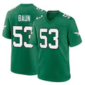 P.Eagles #53 Zack Baun Player Green Kelly Alternate Home Game Edoa Stitched Jerseys