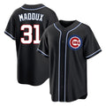 C.Cubs #31 Greg Maddux Player Black Fashion Out Game Edoa Stitched Jerseys