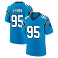 C.Panthers #95 Derrick Brown Player Blue Home Game Edoa Stitched Jerseys