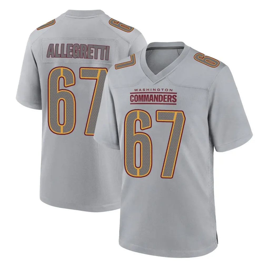 W.Commanders #67 Nick Allegretti Player Gray Atmosphere Fashion Home Game Edoa Stitched Jerseys