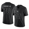 A.Cardinals #70 Paris Johnson Jr. Player Black RFLCTV Limited Home Game Edoa Stitched Jerseys