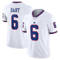 NY.Giants #6 Jaxson Dart Player White Color Rush Home Game Edoa Stitched Jerseys