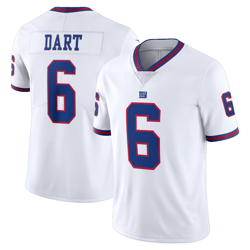 NY.Giants #6 Jaxson Dart Player White Color Rush Home Game Edoa Stitched Jerseys