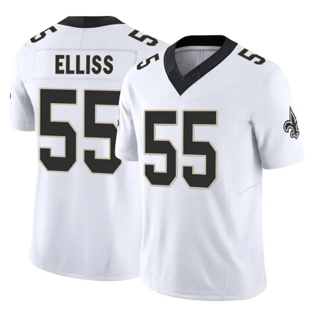 NO.Saints #55 Kaden Elliss Player White Limited Vapor F.U.S.E. Home Game Edoa Stitched Jerseys