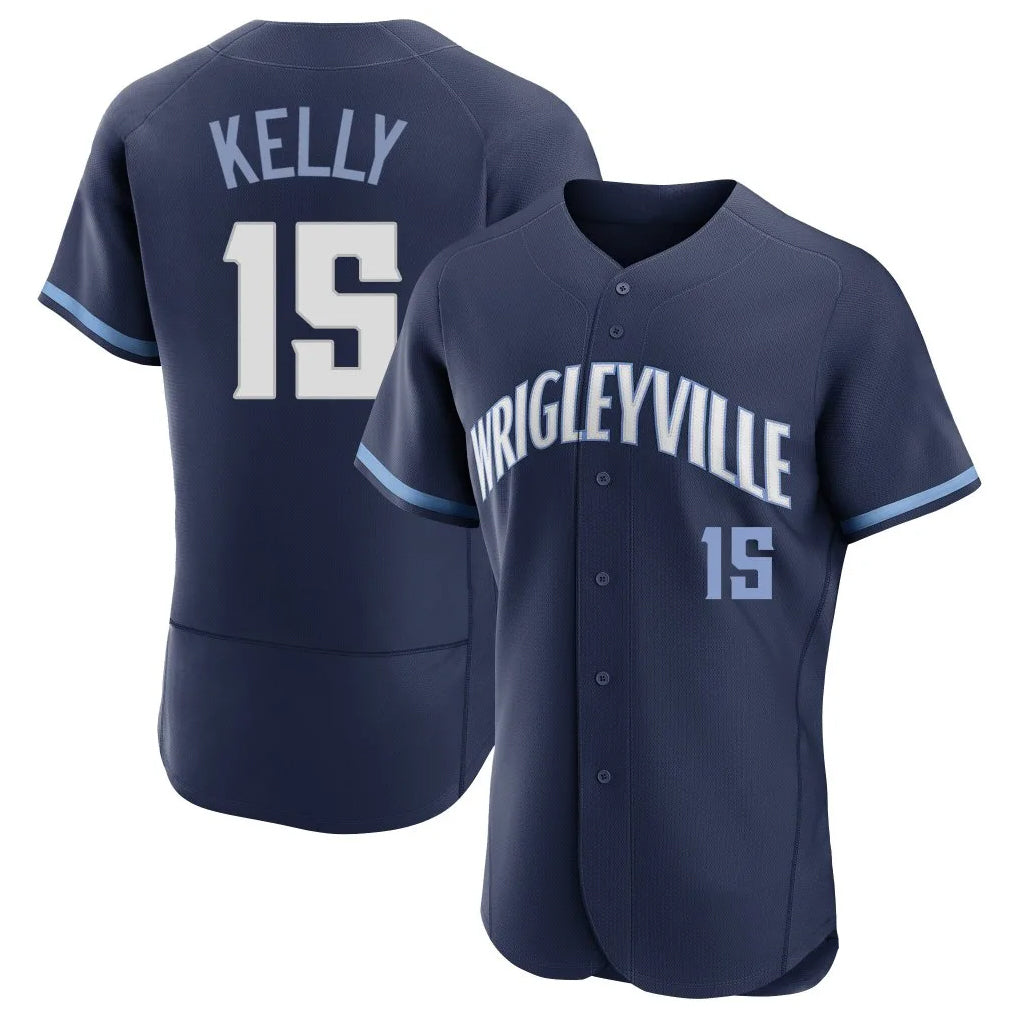 C.Cubs #15 Carson Kelly Player Navy City Connect Limited Elite Home Edoa Stitched Jerseys