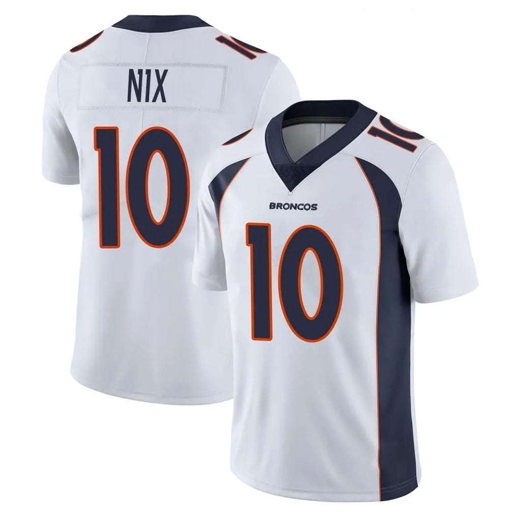 D.Broncos #10 Bo Nix Player White Vapor Untouchable Limited Home Game Edoa Stitched Jerseys