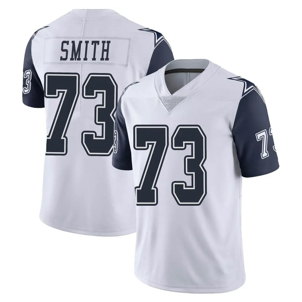 D.Cowboys #73 Tyler Smith Player White-Navy Limited Color Rush Vapor Untouchable Home Game Edoa Stitched Jerseys