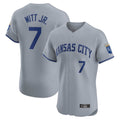 KC.Royals #7 Bobby Witt Jr. Player Gray Limited Elite Home Edoa Stitched Jerseys