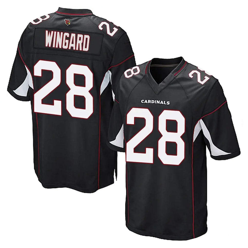A.Cardinals #28 Andrew Wingard Player Black Home Game Edoa Stitched Jerseys
