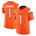 D.Broncos #1 Evan Engram Player Orange Vapor F.U.S.E. Limited Home Game Edoa Stitched Jerseys