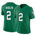 P.Eagles #2 Riq Woolen Player Green Kelly Alternate Vapor F.U.S.E. Home Game Edoa Stitched Jerseys